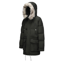Parka d'hiver imperméable pour femme Bechance, coupe longue, coupe-vent, avec capuche et fourrure amovible pour un usage quotidien