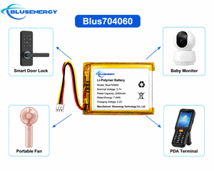 แบตเตอรี่ลิเธียมโพลิเมอร์ 3.7V 2000mAh รุ่น 704060 แบบชาร์จได้ พร้อมขั้วต่อ สำหรับอุปกรณ์ติดตาม GPS และอุปกรณ์สวมใส่ - Product Image 5