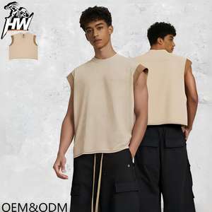 قميص رياضي بدون أكمام لبناء العضلات بتصميم <span class=keywords><strong>Y</strong></span> للظهر، ملابس رياضية فضفاضة للصالة الرياضية، قميص بفتحات كبيرة للذراعين وجانب مفتوح - Product Image 1