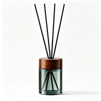 Diffuseur de parfum en verre cylindrique de grande capacité 150 ml, parfum longue durée, aromathérapie sans flamme, décoration personnalisable pour la maison