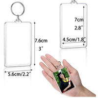 Porte-clés rectangulaire transparent en acrylique personnalisable pour sublimation, idéal pour la décoration de cadre photo moderne, mariages et baptêmes
