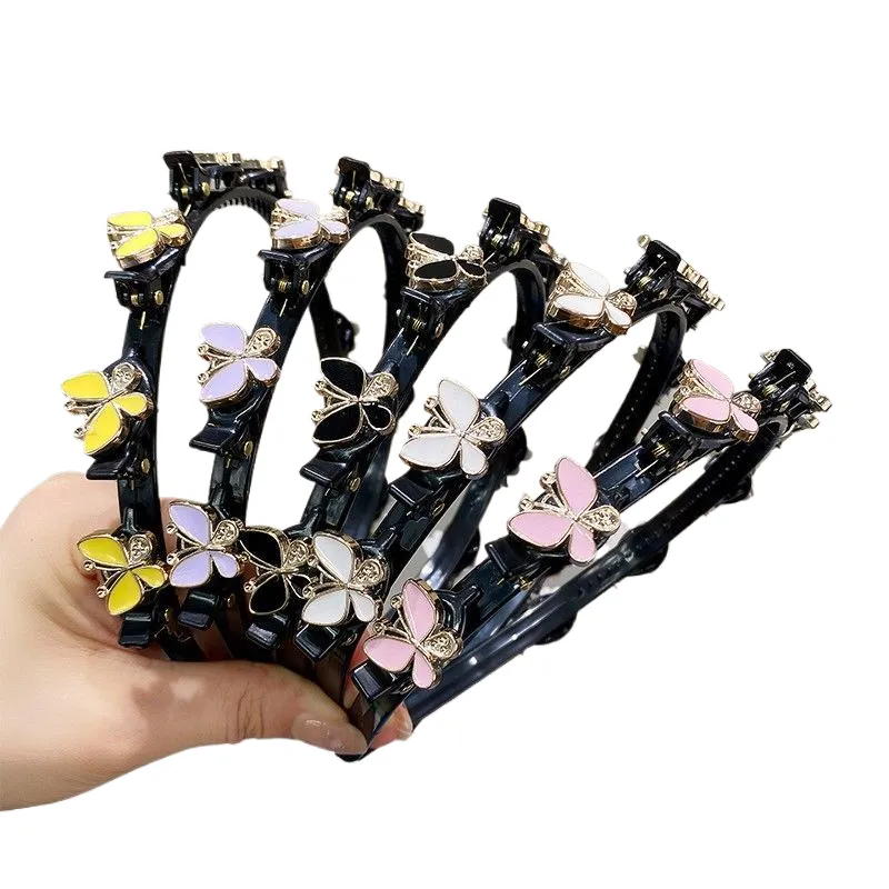 Yeni moda prenses saç aksesuarları sevimli çocuk kız kelebek kafa bandı klip bantlar saç çember kafa kaymaz Hairband