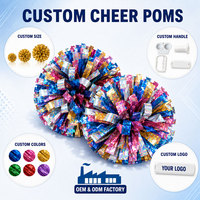 Pompons de cheerleading bicolores personnalisés avec poignée à deux trous pour les compétitions de cheerleading et les matchs de basketball