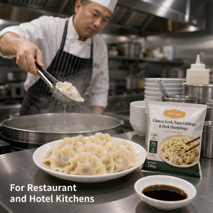 Dumplings chinois au poireau, chou Napa et <span class=keywords><strong>porc</strong></span>, surgelés, sac <span class=keywords><strong>de</strong></span> 240g, prêts à consommer, vente en gros - Product Image 6