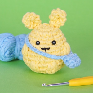 Bohe Crochet Animal Kit cho người mới bắt đầu với video hướng dẫn bông đan sợi chủ đề dễ dàng để làm DIY Craft dễ thương <span class=keywords><strong>Bunny</strong></span> - Product Image 3