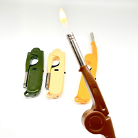 Briquet pliant pour barbecue, briquet de cuisine en plastique à flamme puissante, briquet à gaz sécurisé avec verrouillage, briquet pistolet pour barbecue
