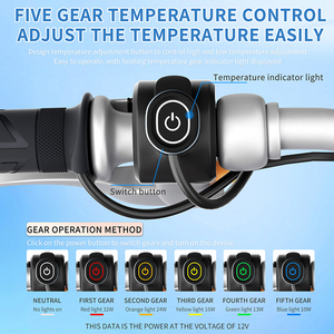 Ajustable 5 + 1 engranaje <span class=keywords><strong>invierno</strong></span> ATV empuñaduras calentadas cuatro <span class=keywords><strong>ruedas</strong></span> calentador de mango de calefacción para motocicletas universales de 22MM - Product Image 4