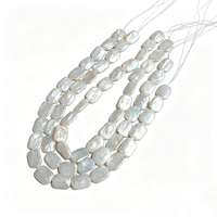 Colliers de perles d'eau douce baroques carrées plates de 14-15 mm, lustre blanc naturel, perles en vrac pour la fabrication de bijoux