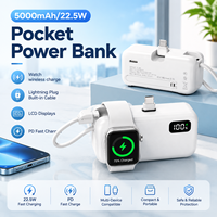 NOUVEAU Chargeur portable magnétique sans fil OEM pour montre, batterie Li-Polymère 5000mAh 22.5W à charge rapide Type-C, mini, personnalisable avec logo