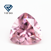 Wuzhou zircon 3x3mm-12x12mm, couleur rose, taillée à la machine, forme de trillion, zircone cubique, pierre synthétique en vrac, taille de trillion, pierre précieuse CZ