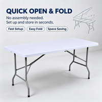 Table pliante en plastique empilable pour l'extérieur, idéale pour les festivals, les foires et les réceptions