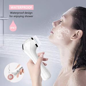 Brosse nettoyante électrique rechargeable pour le visage, appareil de beauté 5 en 1, têtes de brosses, exfoliant pour le visage, étanche, pour purifier la peau - Product Image 4