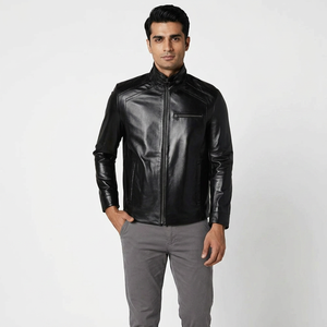 New Arrival Men <b>Leather</b> <b>Jacket</b> With <b>Long</b> Sleeves Reasonable Prices Plain Dyed Men <b>Leather</b> <b>jacket</b> for men - Product Image 1