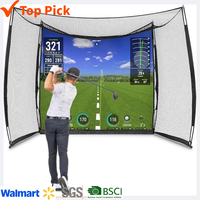 Cage de simulateur de golf pour plusieurs sports, filet de simulation de golf filet d'arc pour baseball/softball portable avec écran d'impact