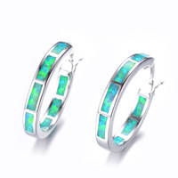 Boucles d'oreilles en opale de feu de 20 mm pour femmes