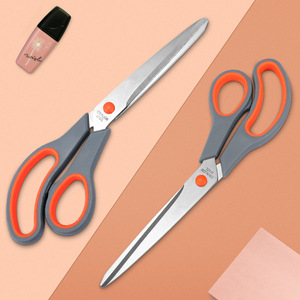 Stainless Steel Art Scissors Orange Gray Straight Head 20 Cm Home Office Paper Fabric Cutting Tools - Product Image 1