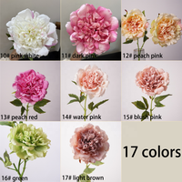 Bunga Peony Champagne Buatan Berkualitas Tinggi, Tangkai Tunggal, Sentuhan Realistis, Kepala Besar Diameter 14cm, Bahan Sutra Lateks, untuk Dekorasi Pernikahan