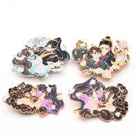Bros Enamel Karakter Anime Kustom, Pin Kerah Kartun Logam, Lencana Pin Enamel yang Dapat Disesuaikan