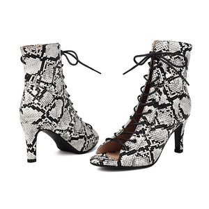 Botas de Baile Latino de Alta Calidad, Tacón Alto, Sensuales, para Rumba, Jazz, Baile de Salón, Punta Abierta, Suela de Goma, Botines de Baile para Mujer - Product Image 5