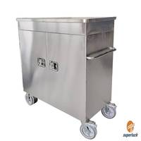 Fabrication sur mesure en acier inoxydable en Chine, boîte de rangement pour équipement équestre en métal, cabine de sablage sur roues
