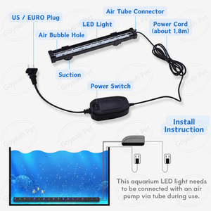 1-8W Aquarium Light <strong>Bubbler</strong> Submersible <strong>Fish</strong> Tank Light with Air Bubble Hole - Product Image 4