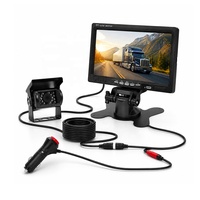 Système de caméra de recul avec écran LCD 7 pouces, 18 LED IR vision nocturne, caméra de recul étanche 4 broches pour camion, remorque, camping-car, bus, fourgonnette - Kit complet