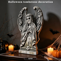 2026 Halloween transfrontalier, Ange ailé de taille moyenne de 62 cm, Décoration de scène pour cour intérieure et Festival des Fantômes