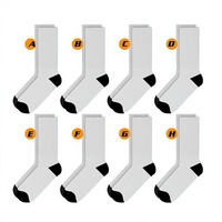 Chaussettes d'exercice blanches à rayures, personnalisées avec logo, en tricot respirant et résistant à l'usure, de qualité supérieure OEM, pour le printemps