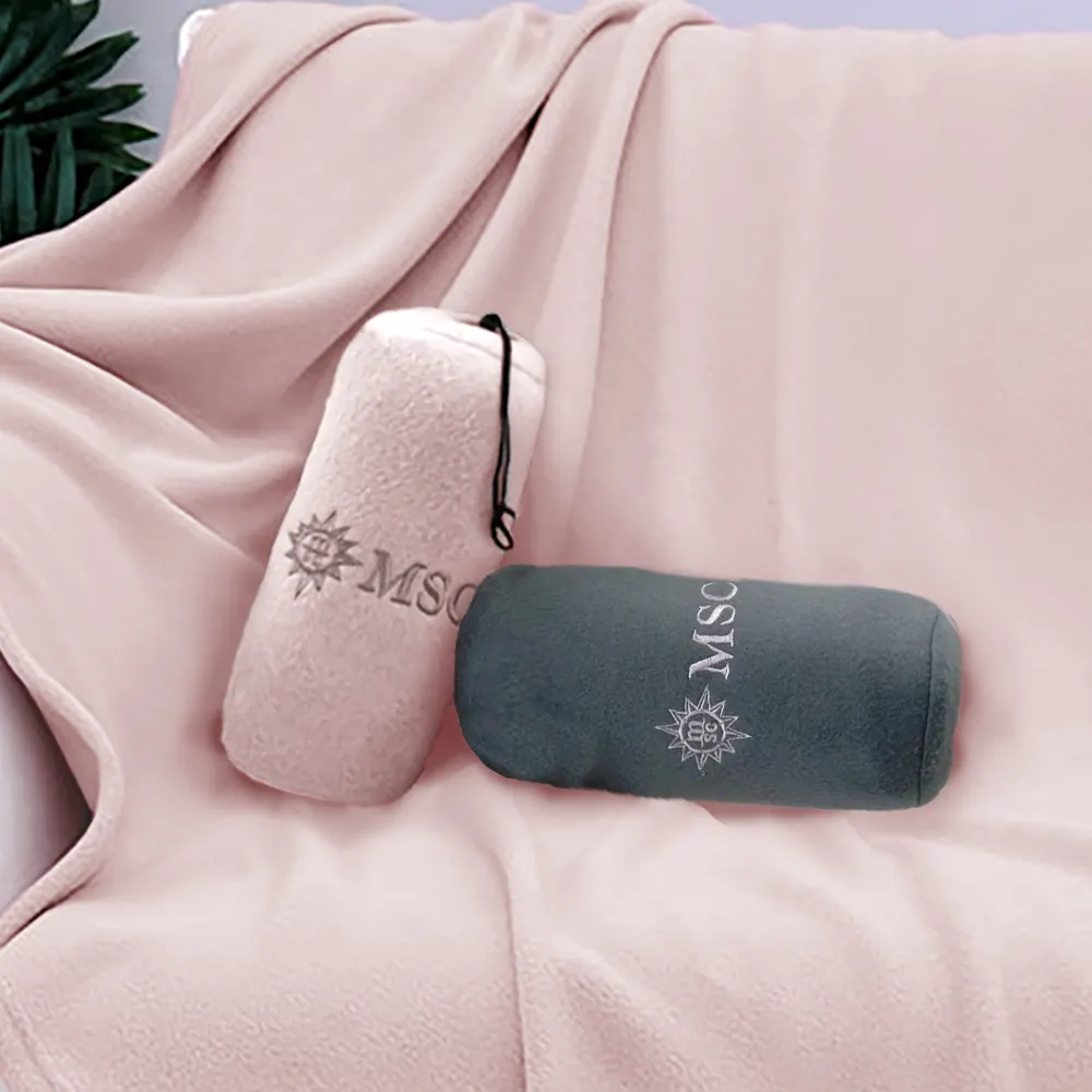 Regalo promozionale con ricamo a tinta unita getta in pile polare coperta regalo con LOGO personalizzato stampata coperta regalo