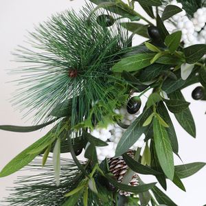 50Cm Branche D'olivier Aiguille De Pin Blanc Printemps Vacances Habiller Guirlande Porte Suspendue Simulation - Product Image 4