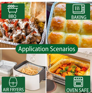 Boîte alimentaire rectangulaire jetable en <span class=keywords><strong>aluminium</strong></span> écologique 196*126*53mm avec couvercle en plastique PET 196*126*53mm <span class=keywords><strong>pour</strong></span> plats à emporter - Product Image 6