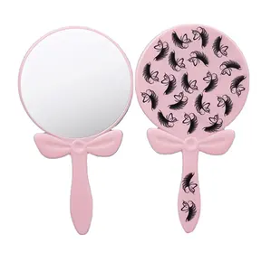 Miroir tenu dans la main Impression UV Design créatif Miroir de maquillage simple face OEM ODM Plastique Personnalisé Argent Portable Offre