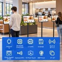 Layar Digital Signage Android 14 NFC PoE VESA Mount 4GB 64GB Mesin Kasir Dengan Printer Struk untuk Layanan Konter Toko Roti