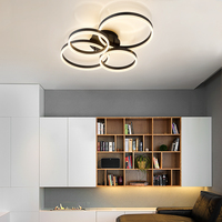 Plafonnier rond noir doré de style nordique pour la décoration de la maison, chambre à coucher, salon, luminaire moderne