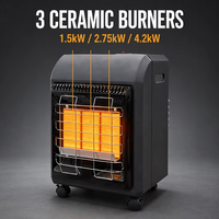 Chauffage au gaz d'intérieur sans fumée, chauffage radiant portable au GPL propane pour salon, chambre à coucher