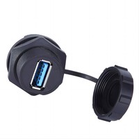 Double connecteur femelle USB3.0 avec couvercle anti-poussière, adaptateur de montage sur panneau de prise femelle USB 3.0 connecteur étanche USB