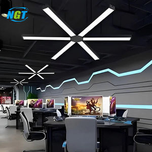 Lumière linéaire suspendue au plafond LED NGT en acier inoxydable 0,6 m 1,2 m 2,4 m 40W-100W 5CCT IP44 Garantie 5 ans pour bureau Salon de coiffure - Product Image 1