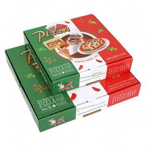 Cajas de Pizza Corrugadas Reforzadas Personalizadas de 8/9/10/12/16 Pulgadas con Impresión Offset para Comida para Llevar, Hechas en China - Product Image 1