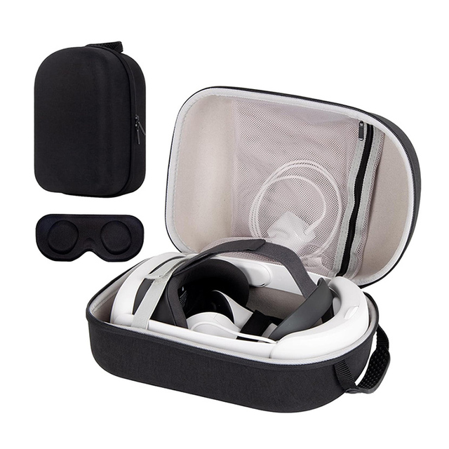 Customizable EVA Material VR Glasses Storage Bag for Meta for 3 VR Headset with Elite Straps by HT CASE