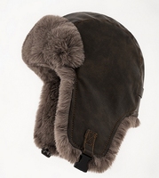 Sombrero Ushanka de estilo invernal para hombre, sombrero Lenin de piel de conejo con orejeras a prueba de viento, estilo Retro DE LA URSS