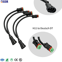 Adaptateur de câblage automobile H10 Deutsch DT isolé en PBT pour feux LED, conversion de phares, Plug & Play