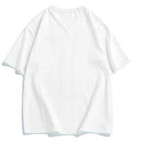 Camiseta en Oferta, Color Negro y Blanco, 100% Algodón, Estilo Hip Hop, Estampado de Letras, Unisex, Hombros Descubiertos, Holgada - Product Image 4