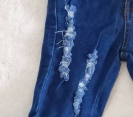 Pantalon évasé en jean pour fille, style tendance 2020, denim bleu, style troué, matière de haute qualité - Product Image 4