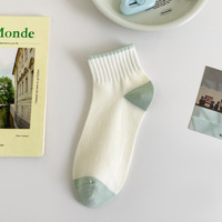 Chaussettes décontractées tricotées pour femmes, de haute qualité, respirantes, douces et confortables, pour le quotidien, avec logo discret, idéales printemps-été