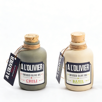 Bouteille en verre en céramique personnalisée de 250 ml 200 ml, bouteille en verre en céramique en porcelaine pour huile d'olive avec fermeture en liège