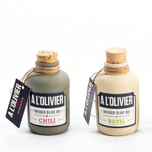 Botella de Vidrio de Cerámica Personalizada de 250 ml y 200 ml, Botella de Aceite de Oliva de Vidrio y Cerámica con Tapones de Corcho - Product Image 2