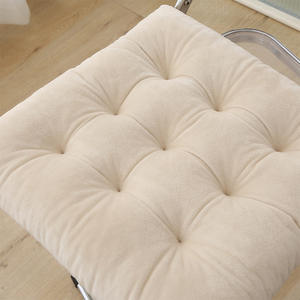 Cojín de Asiento de Terciopelo SKCrystal, Cuadrado, Color Sólido, Grueso y Afelpado, para Silla de Oficina y Comedor - Product Image 1