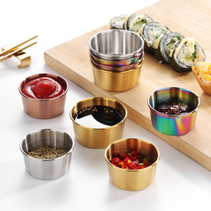 304 Stainless Steel Dipping Cup Gold <b>Sauce</b> Cup Seasoning Dish Household Salad Tomato <b>Sauce</b> Durable - Product Image 1