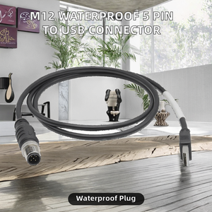 Conector de Cable Circular Automotriz de 5 Pines, Macho M12, Latón con Baño de Oro, Acero Inoxidable, Impermeable IP67, 10135 - Product Image 2