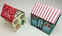 Boîte cadeau de Noël en papier magnétique pliable en forme de maison avec aimants dissimulés pour le Nouvel An et Thanksgiving